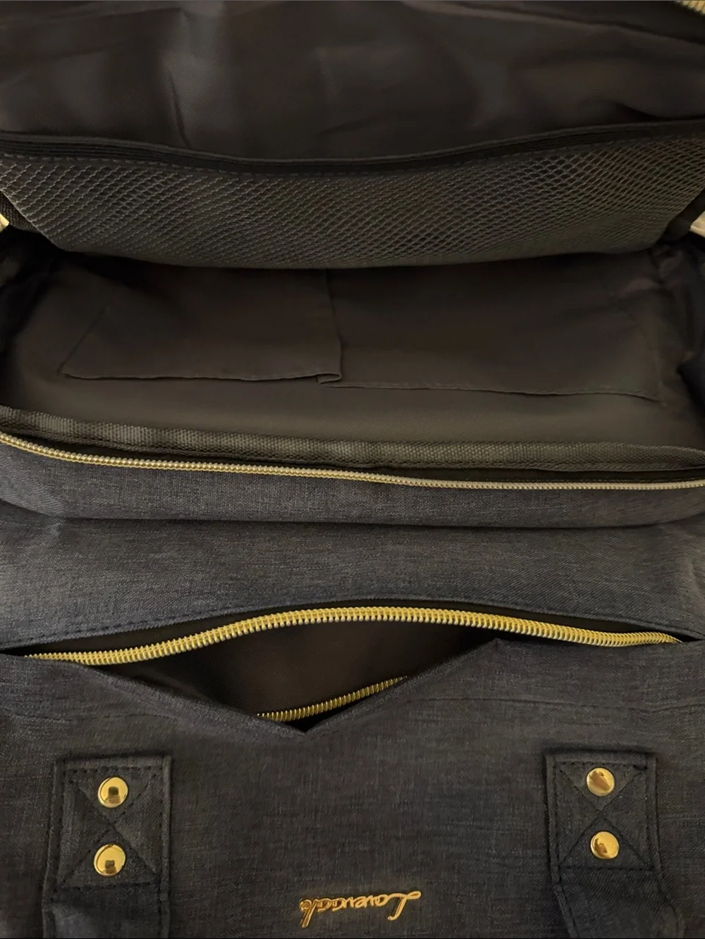 Lovevook Women's Navy Backpack with Gold Hardware
